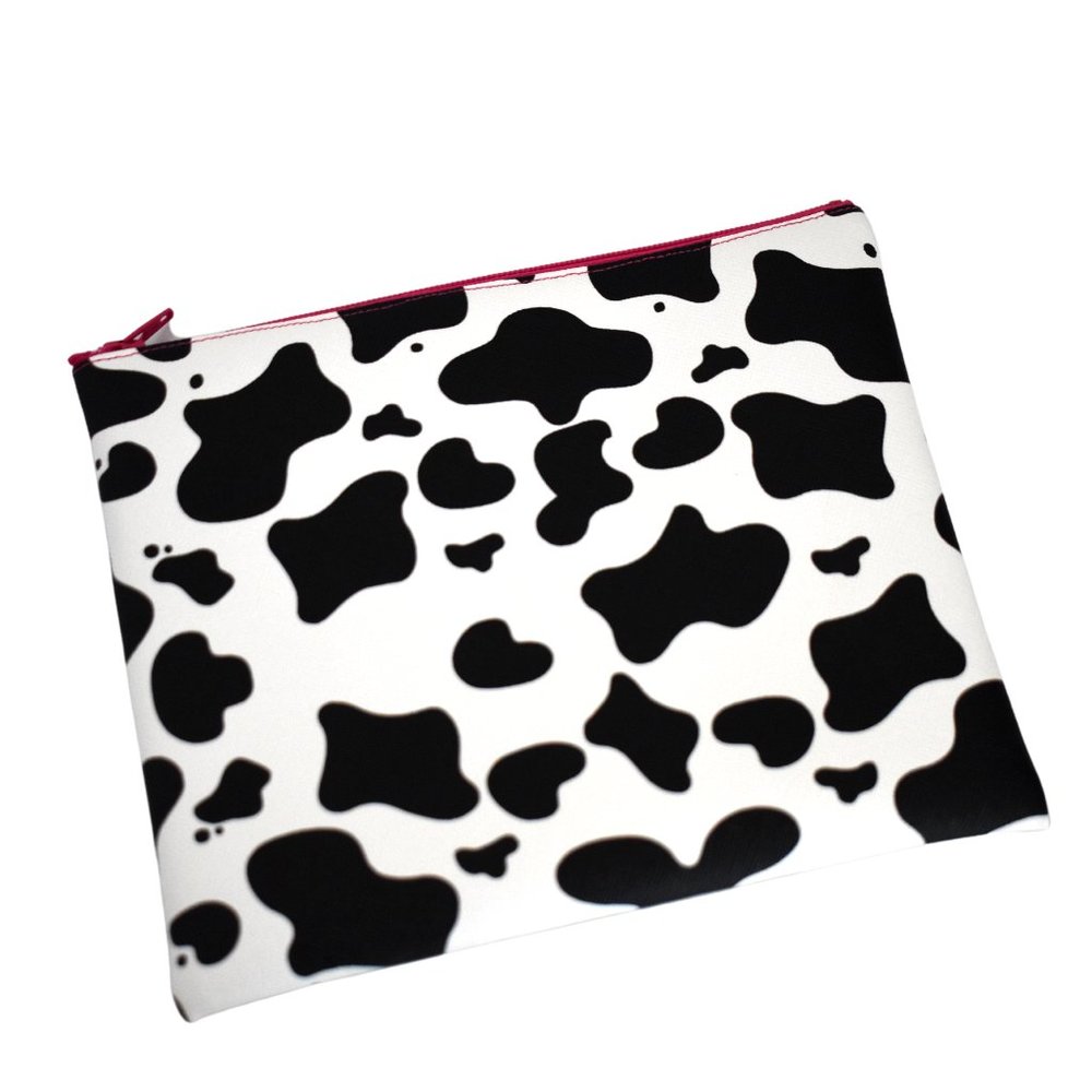 Cow Print Make Up Pouch NWT